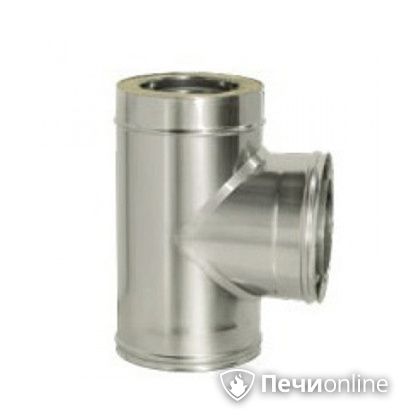 Дымоход Дымок Тройник 90° с изоляцией 0,8 мм. ТRFR90  120/200 в Перми