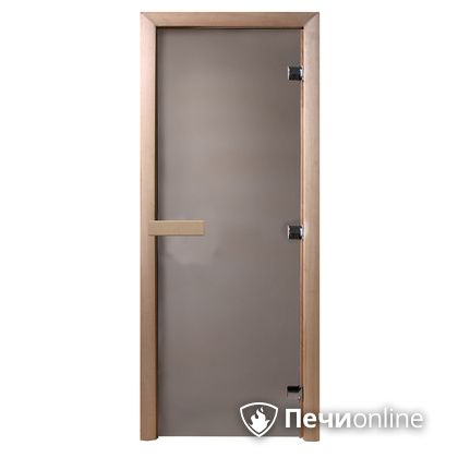 Дверь стеклянная Банный эксперт Сатин, 8мм, коробка осина 190/68 в Перми