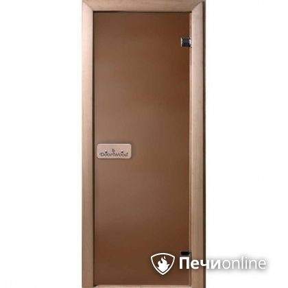 Стеклянная дверь Банный эксперт Бронза, 6мм, коробка хвоя, 180/70 в Перми