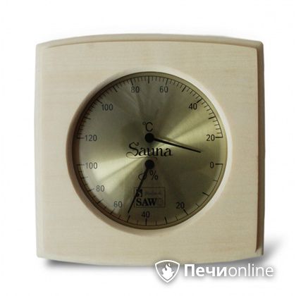 Термогигрометр Sawo 285-THA Прямоугольный с изгибом со стеклом осина в Перми