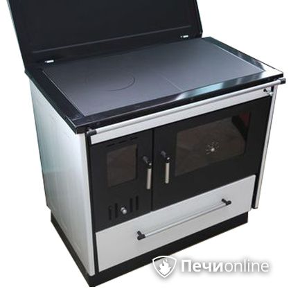 Отопительно-варочная печь МастерПечь ПВ-02 с духовым шкафом, 8.5 кВт (белый) в Перми