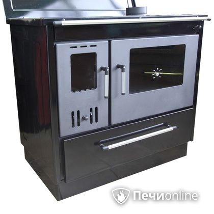 Отопительно-варочная печь МастерПечь ПВ-02 с духовым шкафом, 8.5 кВт (черный/бордо) в Перми
