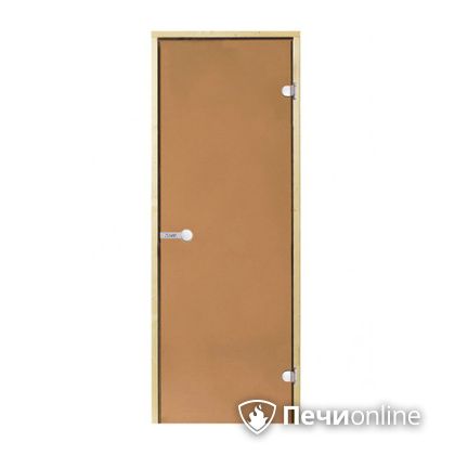 Дверь для бани Harvia Стеклянная дверь для сауны 7/19 коробка сосна бронза  D71901М в Перми