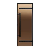 Дверь для бани Harvia Стеклянная дверь для сауны LEGEND 8/19 черная коробка сосна бронза  D81901МL